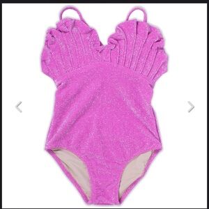 Shade critters One Piece Shell Mermaid Girls Shimmer Pink